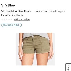 STS Blue Olive Green Junior Denim Shorts